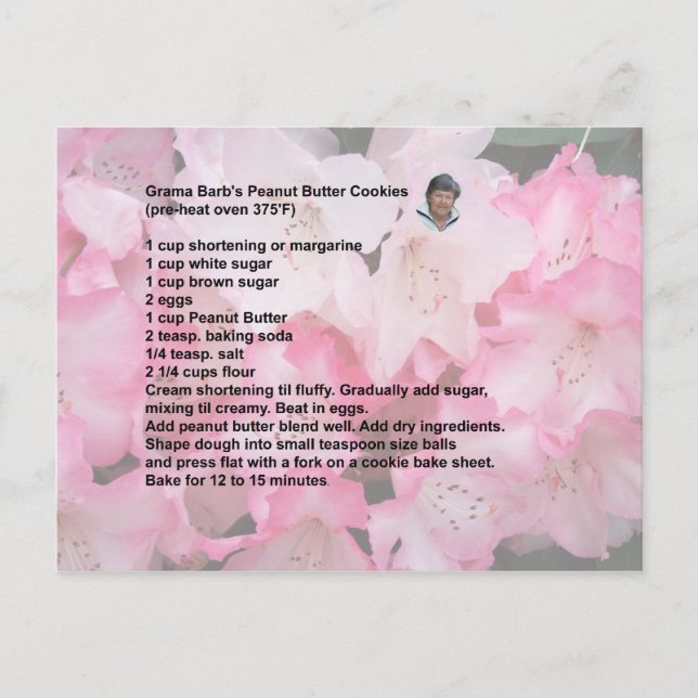 Peanut Butter Cookie Rezept Postkarte (Vorderseite)