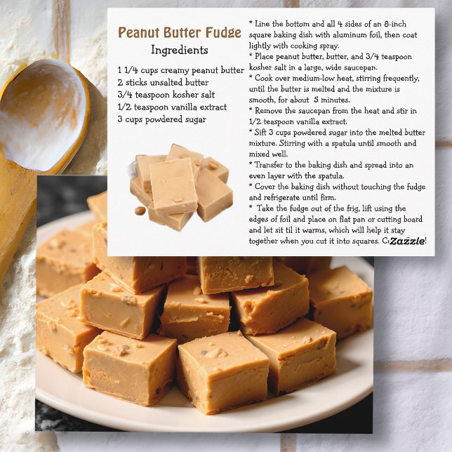 Peanut Butter Fudge Recipe Card Postkarte (Von Creator hochgeladen)