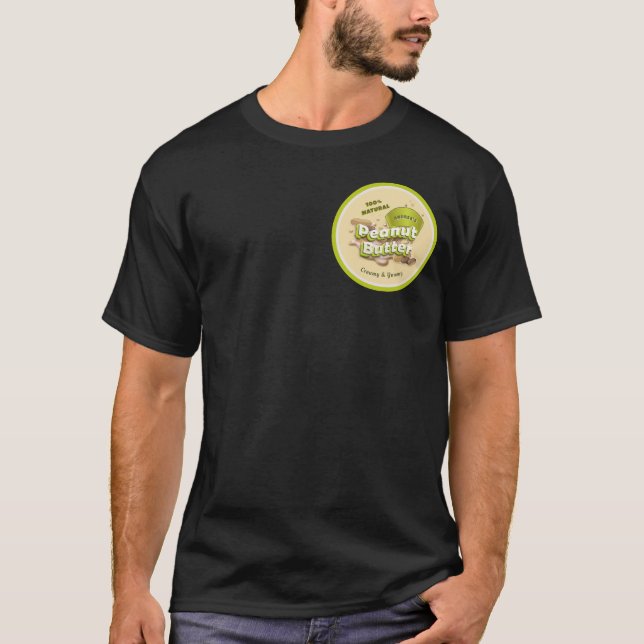 Peanut Butter Gelb Grün Logo Niedlich Schwarz T-Shirt (Vorderseite)