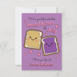 Peanut Butter Jelly Classroom Valentine PBJ Card Dankeskarte