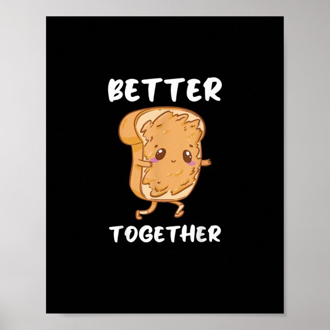 Peanut Butter Jelly Cute Couple Better Together De Poster (Vorne)