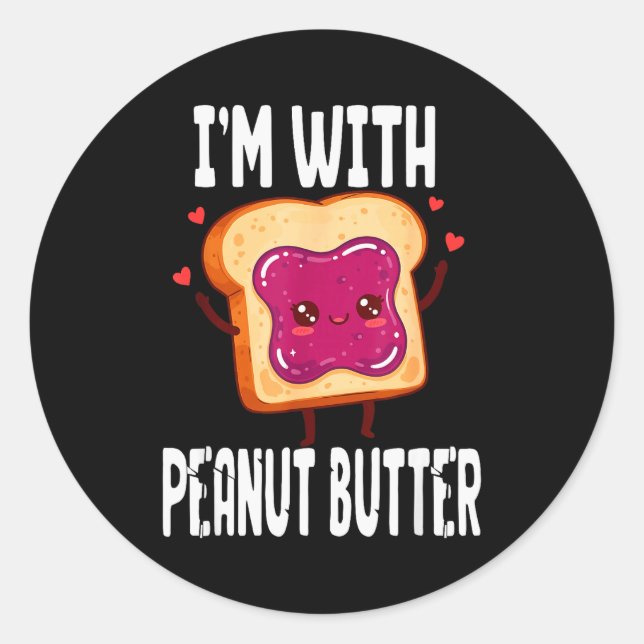Peanut Butter Jelly Matching Couples Halloween Fun Runder Aufkleber (Vorderseite)