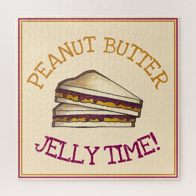 Peanut Butter Jelly Time PBJ Sandwich Lunch Feinsc Puzzle (Vertikal)