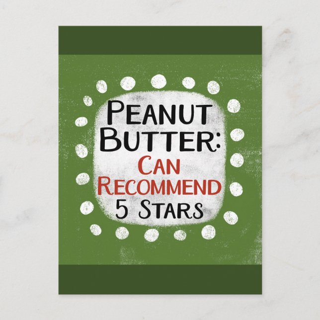 Peanut Butter Review 5 Sterne Postkarte (Vorderseite)