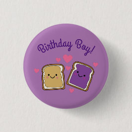 Peanut Butter und Jelly Birthday Boy PBJ Button