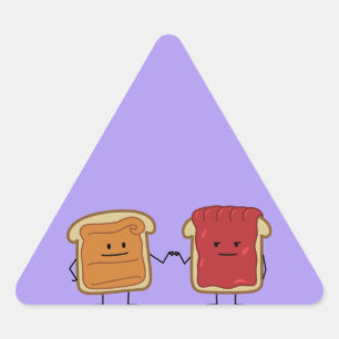 Peanut Butter und Jelly Fist Bump Freunde Toast Dreieckiger Aufkleber