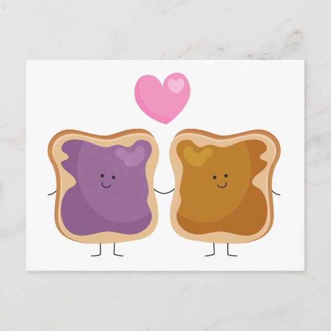 Peanut Butter und Jelly Liebe Postkarten (Vorderseite)