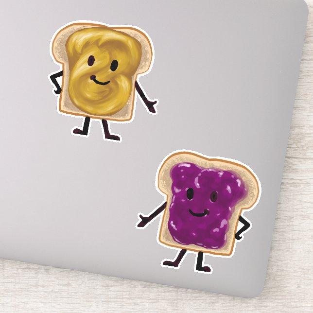 Peanut Butter und Jelly Sandwich Buddies Aufkleber (Detail)