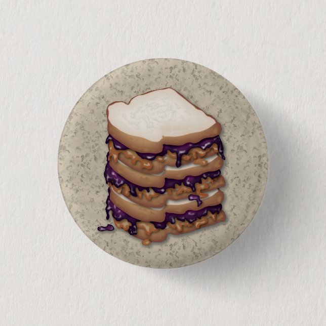 Peanut Butter und Jelly Sandwiches Button (Vorderseite)