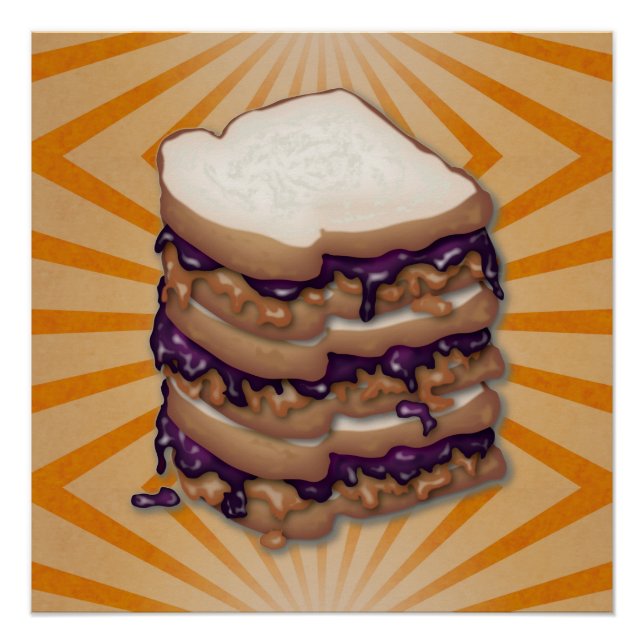 Peanut Butter und Jelly Sandwiches glänzendes Post Poster (Vorderseite)
