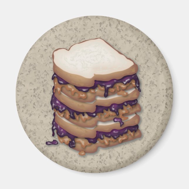 Peanut Butter und Jelly Sandwiches Magnet (Vorne)