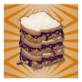Peanut Butter und Jelly Sandwiches Vector Art Fotodruck