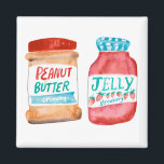 Peanut Butter und Jelly Watercolor Magnet<br><div class="desc">Dekorieren Sie Ihre Küche mit diesem Magneten. Macht ein großartiges kleines Geschenk! Karo in meinem Shop für mehr passende Sachen wie Tasse, Handtücher und Aufkleber! Sie können immer Ihren eigenen Text hinzufügen. Lass mir Bescheid, wenn du etwas Maßgeschneidert haben möchtest. Wenn du es kaufst, danke! Stellen Sie sicher, dass Sie...</div>