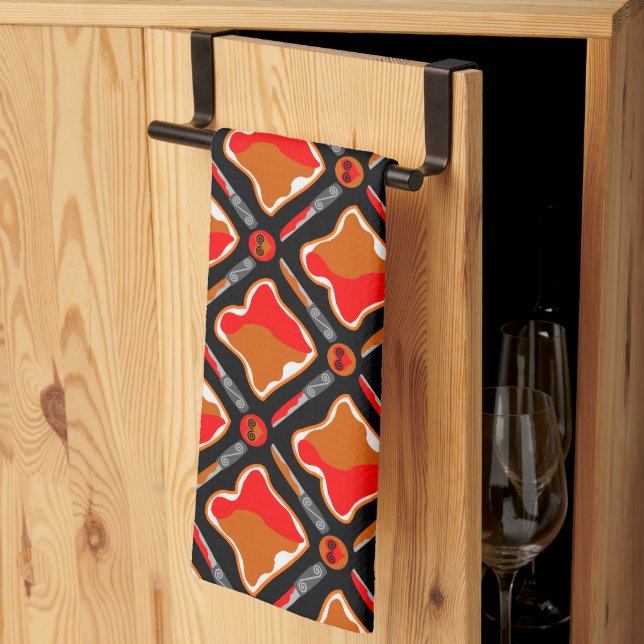 Peanut Butter und Strawberry Jam Seamless Patter Handtuch (Drittel gefaltet)