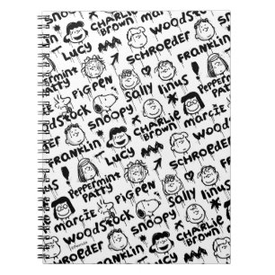 Peanut Characters Graffiti Pattern Notizblock