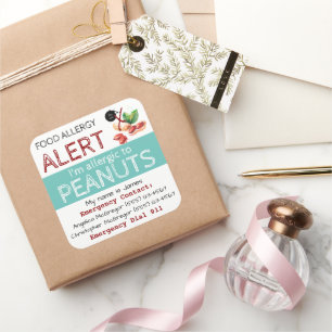 Peanut Food Allergy Sticker Light Aquamarin