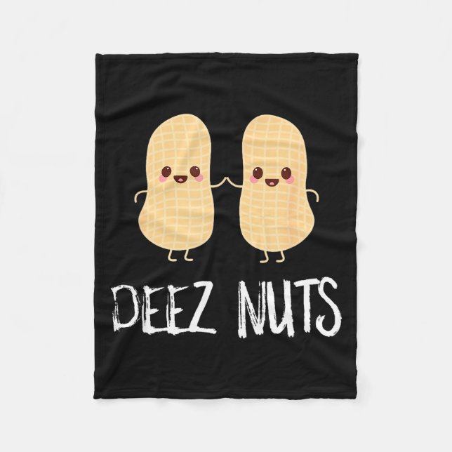Peanut Food Funny Kawaii Cute Meme Deez Nuts Joke  Fleecedecke (Vorderseite)