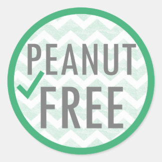 Peanut Free Green Allergen Free Runder Aufkleber