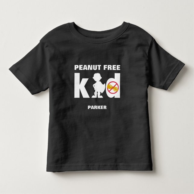 Peanut Free Kid Super Boy Food Allergie Alert Shir Kleinkind T-shirt (Vorderseite)