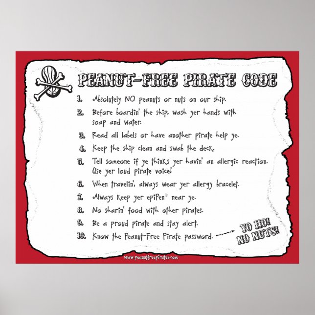 Peanut-Free-Pirate-Code (Poster) Poster (Vorne)