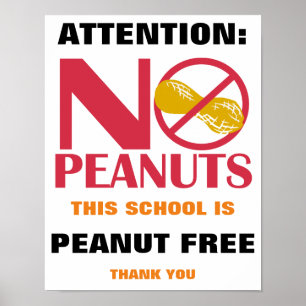 Peanut Free School-Zeichen für Schule oder Tagesbe Poster