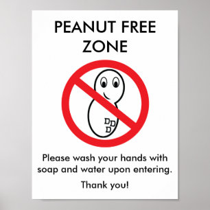 Peanut Free Zone Poster