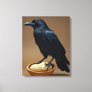 Peanut Lovers Crow-Raven Leinwand Kunst, Dichtung 