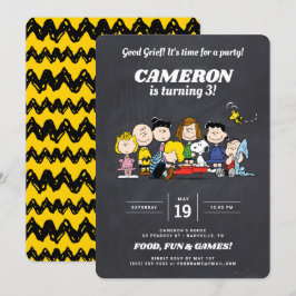 Peanuts | Chalkboard Birthday Einladung