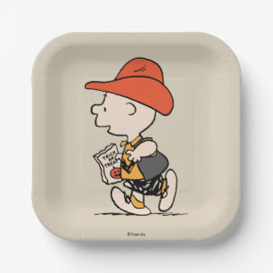 Peanuts Charlie Brown Cowboy Halloween Pappteller