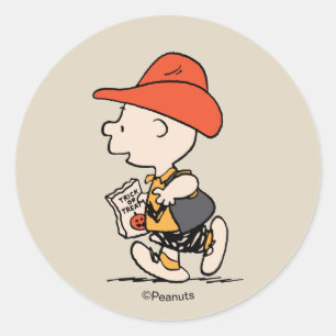 Peanuts Charlie Brown Cowboy Halloween Runder Aufkleber
