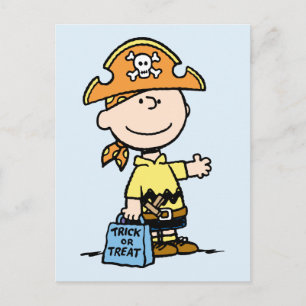 Peanuts Charlie Brown Pirat Halloween Postkarte