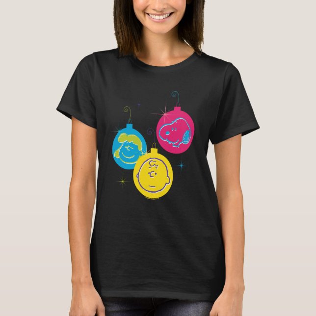 Peanuts Christmas Baubles Trio T-Shirt (Vorderseite)