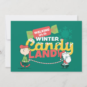 Peanuts   Durch eine winterliche Candy Land wander Feiertagskarte