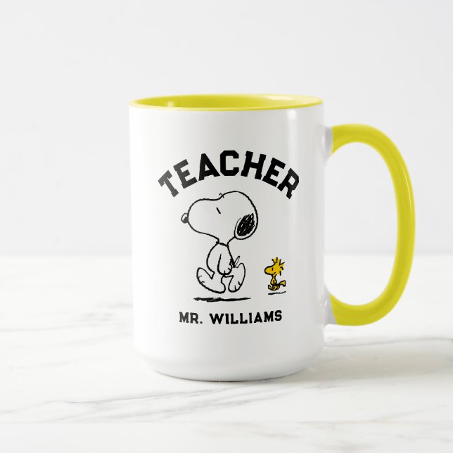 Peanuts Est. 1950 | Snoopy & Woodstock Teacher Tasse (Rechts)