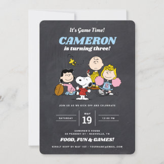 Peanuts | Football Chalkboard Birthday Invita Einladung