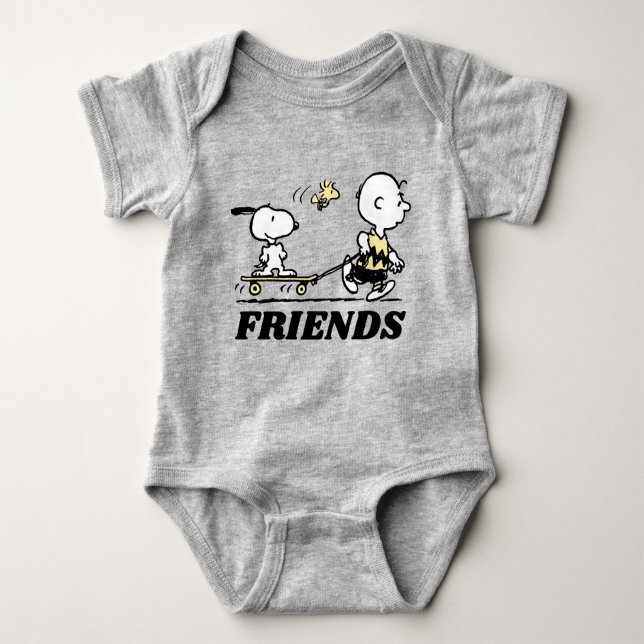 PEANUTS | Friends Skate Boarding Baby Strampler (Vorderseite)