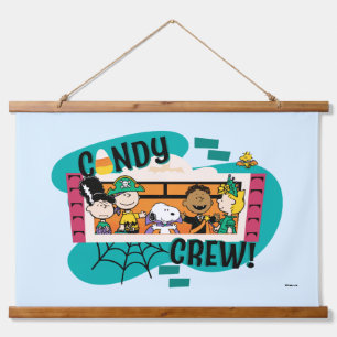 Peanuts Gang Candy Crew Halloween Wandteppich Mit Holzrahmen