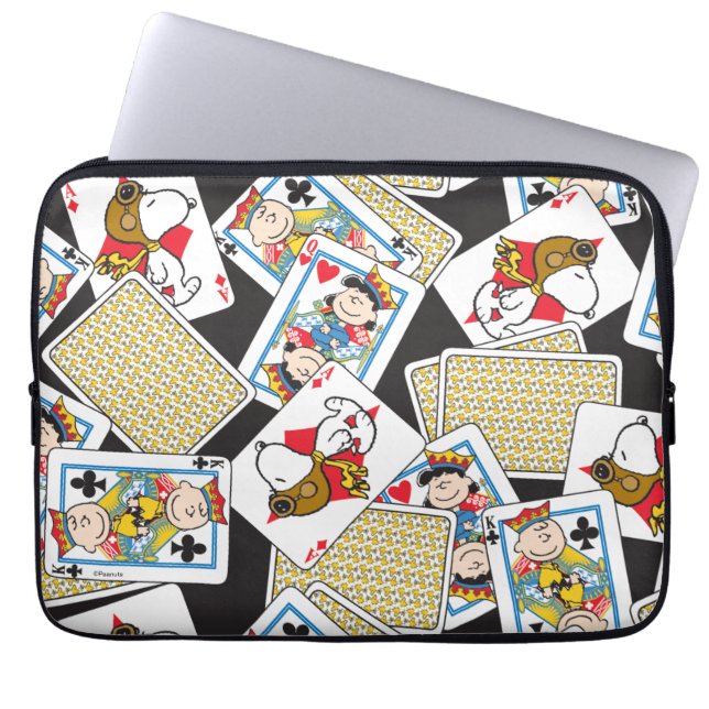 Peanuts Gang Card Deck Pattern Laptopschutzhülle (Vorderseite)