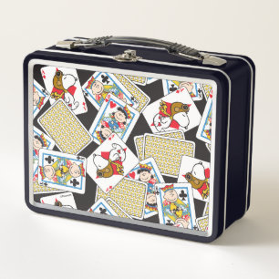 Peanuts Gang Card Deck Pattern Metall Brotdose