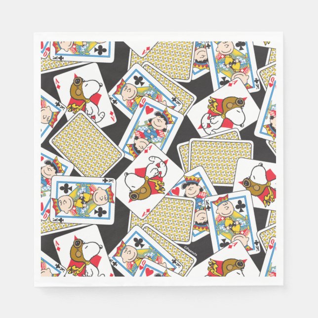 Peanuts Gang Card Deck Pattern Serviette (Vorderseite)