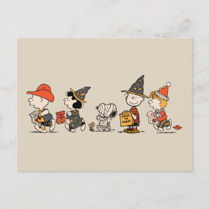 Peanuts-Gang Happy Halloween-Parade Postkarte