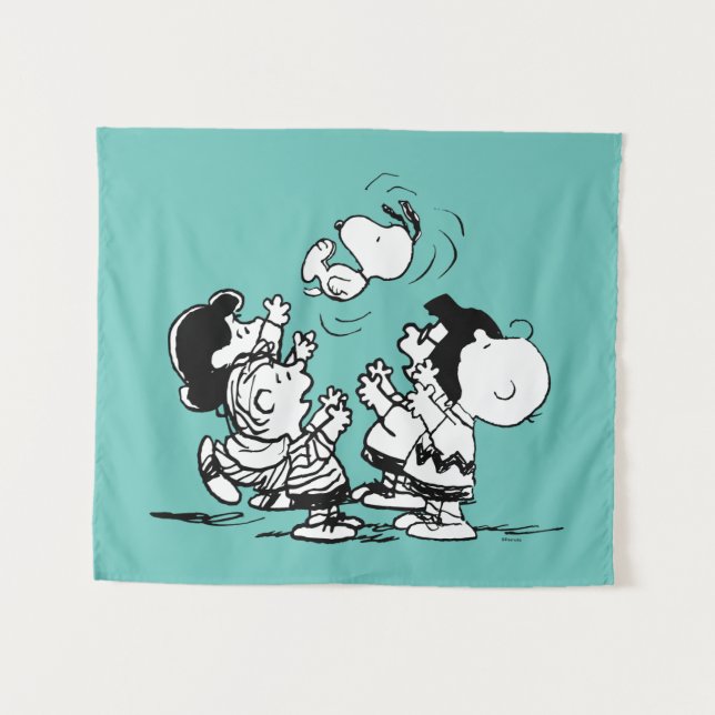 Peanuts Gang Lifting Snoopy Wandteppich (Vorderseite (Horizontal))