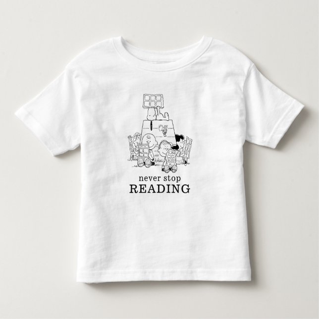 Peanuts Gang Reading Comic Kleinkind T-shirt (Vorderseite)