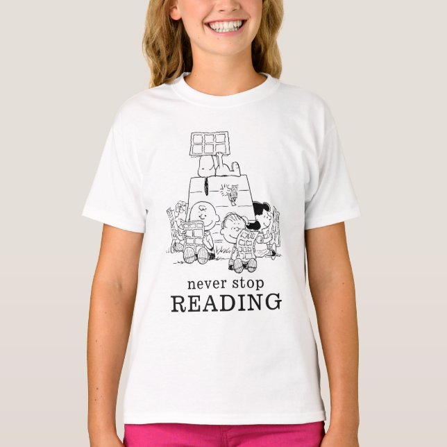 Peanuts Gang Reading Comic T-Shirt (Vorderseite)