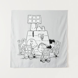Peanuts Gang Reading Comic Wandteppich