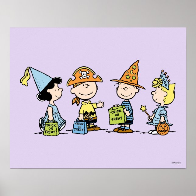 Peanuts Halloween Süßigkeiten oder Saures Poster (Vorne)