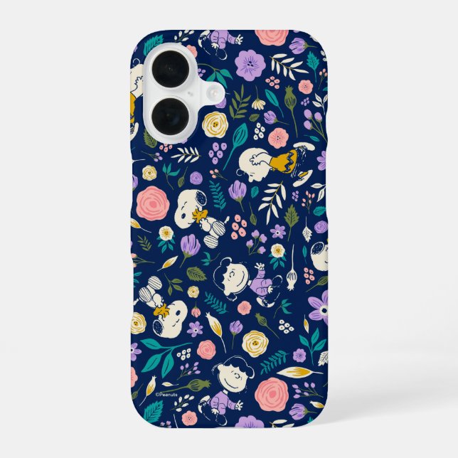 Peanuts In Bloom Pattern iPhone 16 Hülle (Rückseite)