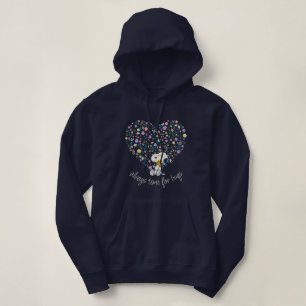 Peanuts In Blüte Snoopy Herz Hoodie