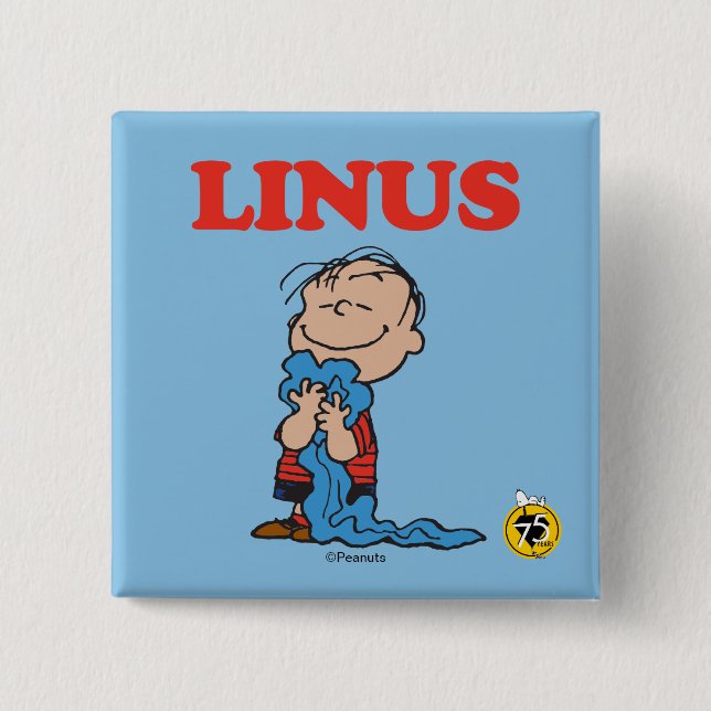 Peanuts | Linus-Decke-Lächeln Button (Vorderseite)