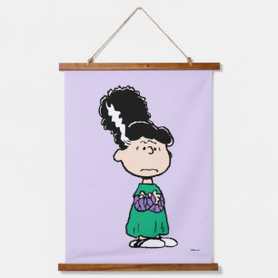 Peanuts Lucy Braut des Frankenstein Halloween Wandteppich Mit Holzrahmen